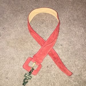 Vintage New Harve Benard Red Suede Leather Belt